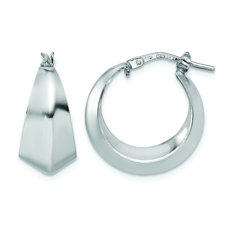 Polished Hoop Earrings in Sterling Silver image number null